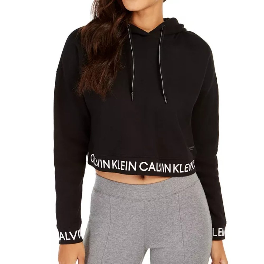 Calvin Klein Performance Logo Cropped Hoodie